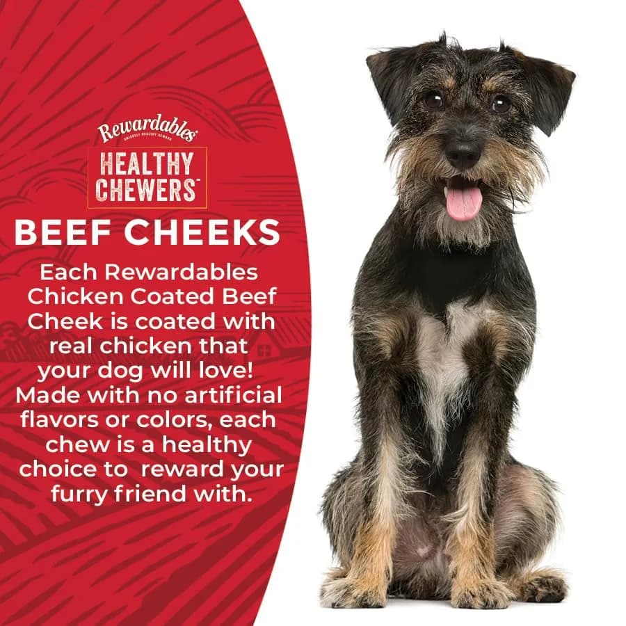 Rewardables Chicken Coated Beef Cheek Rolls for Dogs, 5 Inch, 5 Pack | Long Lasting, Supports Dental Health thumbnail 5