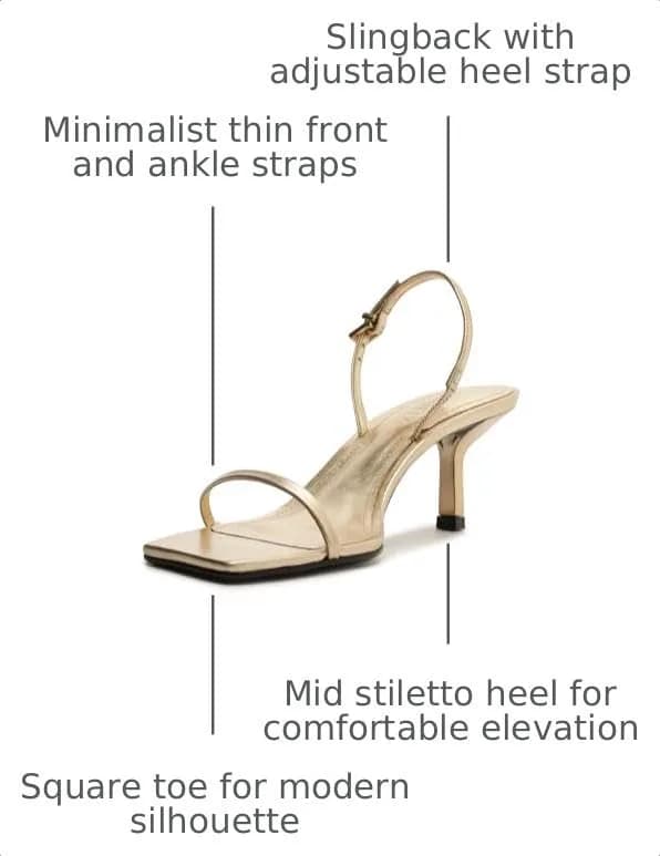 SCHUTZ Judith Slingback Sandal, 6.5 US | Silver Metallic Leather, Square Toe, Mid Heel thumbnail 3