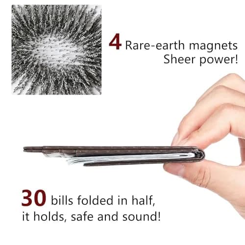 Toughergun Slim Wallet RFID Blocking Money Clip 10.16cm (4") x 7.62cm (3") x 0.76cm (0.3") | Minimalist Front Pocket Card Holder thumbnail 5