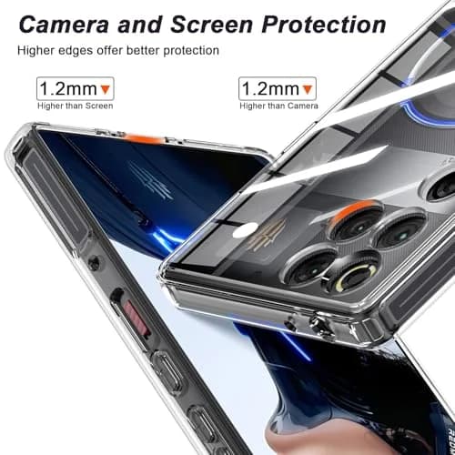 Cresee Crystal Clear Case for Red Magic 11 Pro/11S Pro | Shockproof TPU Bumper, Hybrid Hard PC Back, Raised Edges thumbnail 6