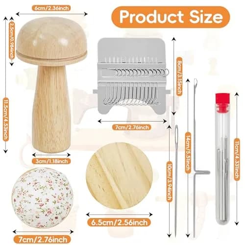 Yiranok Mini Darning Loom Kit with 14 Hooks & 50 Colors | All-in-One Weaving Repair Tool thumbnail 5