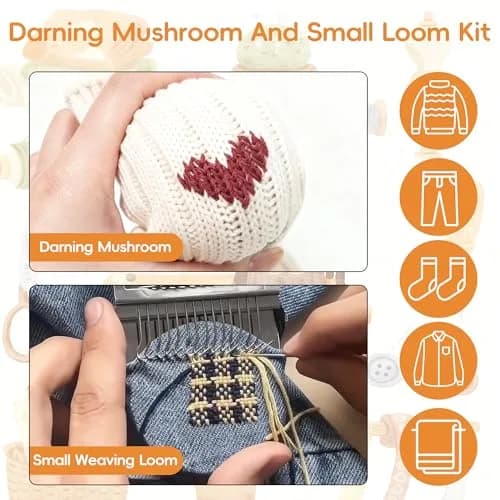 Yiranok Mini Darning Loom Kit with 14 Hooks & 50 Colors | All-in-One Weaving Repair Tool thumbnail 6