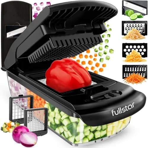 Fullstar Pro Original Vegetable Chopper & Mandoline Slicer 6-in-1 Black | Fast Prep, Uniform Cuts thumbnail 1