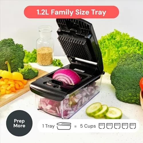 Fullstar Pro Original Vegetable Chopper & Mandoline Slicer 6-in-1 Black | Fast Prep, Uniform Cuts thumbnail 6