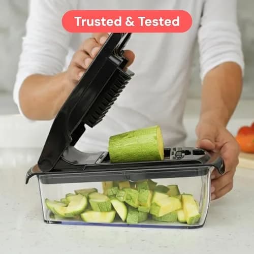 Fullstar Pro Original Vegetable Chopper & Mandoline Slicer 6-in-1 Black | Fast Prep, Uniform Cuts thumbnail 8