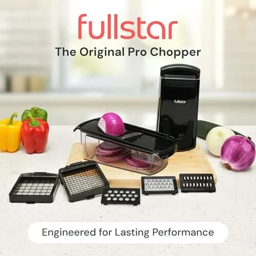 Fullstar Pro Original Vegetable Chopper & Mandoline Slicer 6-in-1 Black | Fast Prep, Uniform Cuts thumbnail 2