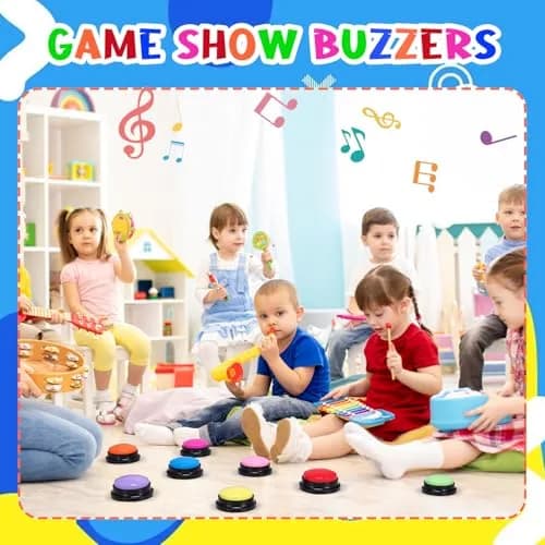 Ovveroche Recordable Answer Buzzers 10-Pack | Game Show Buttons for Training & Fun thumbnail 4