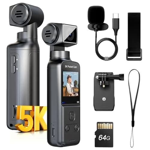 BOBLOV W5 Body Camera 5K/4K 64GB with Rotating Lens & External Mic Support | EIS Stabilization thumbnail 1