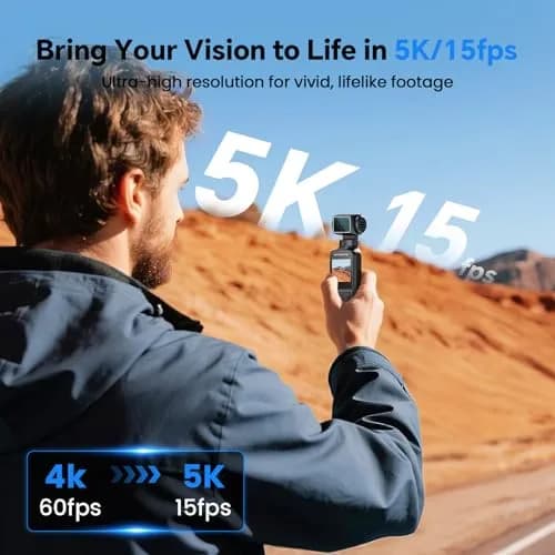 BOBLOV W5 Body Camera 5K/4K 64GB with Rotating Lens & External Mic Support | EIS Stabilization thumbnail 2
