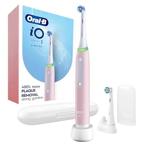 Oral-B iO3 Limited Deep Clean Electric Toothbrush Azalea Pink | 2 Brush Heads, Travel Case, Visual Pressure Sensor thumbnail 1