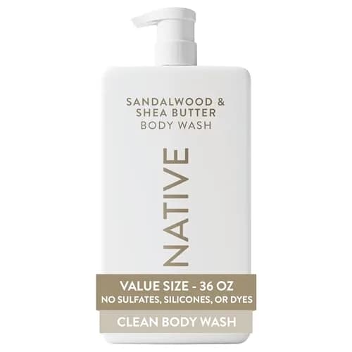 Native Sandalwood & Shea Butter Body Wash 1014ml (36 Fl Oz) | Gentle pH-Balanced for Sensitive Skin thumbnail 1