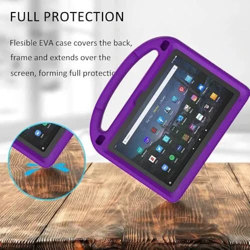 DICEKOO Kid Case for 10-inch Tablet 2021/2023 Release, Purple | Lightweight Shockproof Cover with Stand thumbnail 2