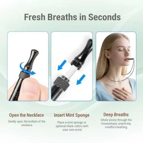 Quany Life BreathHalo Quit Smoking Necklace with Fidget Ring & Mint Pods | Mindful Breathing & Stress Relief thumbnail 5