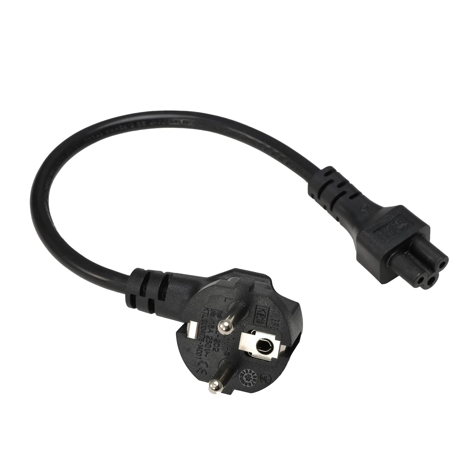 DRRI IEC C5 Plug to Europe Schuko CEE 7/7 Socket Extension Cable 10cm (3.28Ft) | 2.5A 250V Rated — EU-C5-30CM/0.98FT