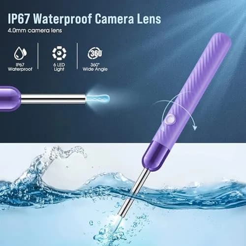 LEIPUT Ear Wax Removal Tool with 1080P Camera & 6 Ear Spoons | Rechargeable & Waterproof Otoscope thumbnail 5