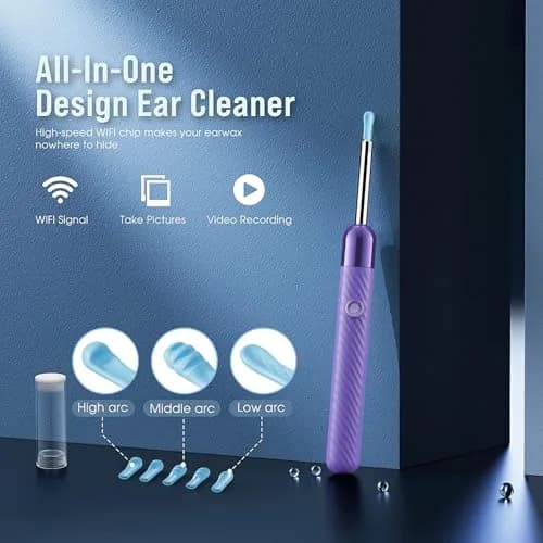 LEIPUT Ear Wax Removal Tool with 1080P Camera & 6 Ear Spoons | Rechargeable & Waterproof Otoscope thumbnail 2