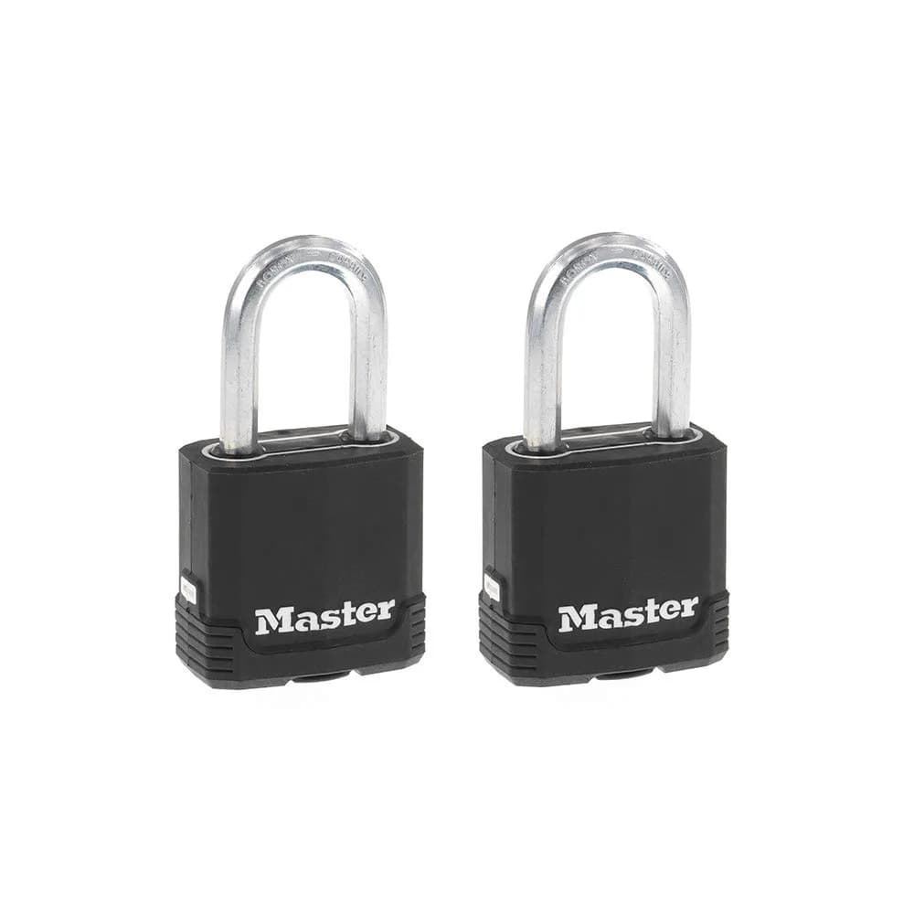 Master Lock Magnum Outdoor Padlock 4-Pack, M115XQLF | Heavy-Duty Steel Body & Boron Shackle — Covered