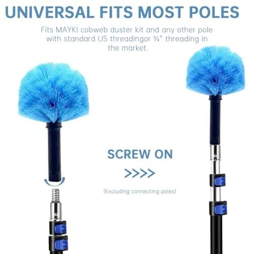 MAYKI Cobweb Duster Head Brush with Universal Threading | Attaches to Standard Poles thumbnail 3