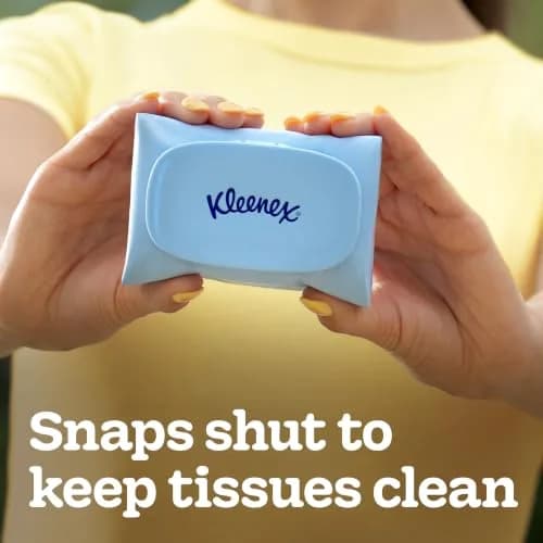 Kleenex Snap & Go Ultra Soft Facial Tissues, 9 Packs, 25 Tissues per Pack | Compact, Travel-Ready, 3-Ply, Gentle & Irritation-Free thumbnail 4