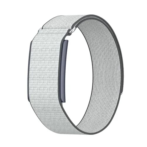 BlikWyt Nylon Loop Compatible with Amazfit Helio Strap, Breathable Soft Sport Hook and Loop Wristband (White) | Overlay Covered Design (22mm, One Size) thumbnail 1
