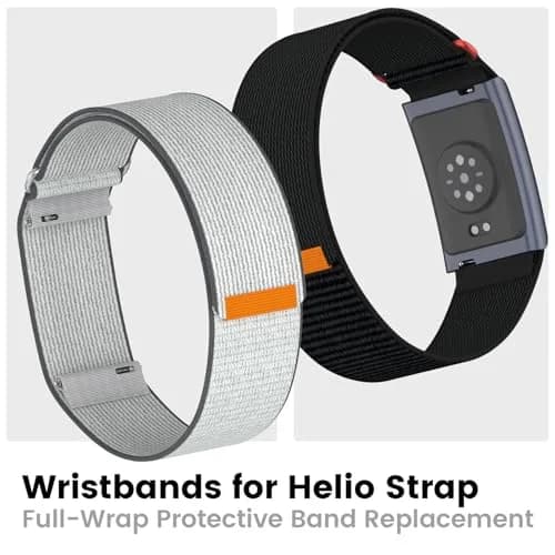 BlikWyt Nylon Loop Compatible with Amazfit Helio Strap, Breathable Soft Sport Hook and Loop Wristband (White) | Overlay Covered Design (22mm, One Size) thumbnail 2