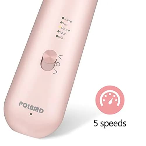 POLAMD Professional Electric Nail Drill Machine Pink | 5-Speed Cordless Manicure Pedicure Kit thumbnail 5