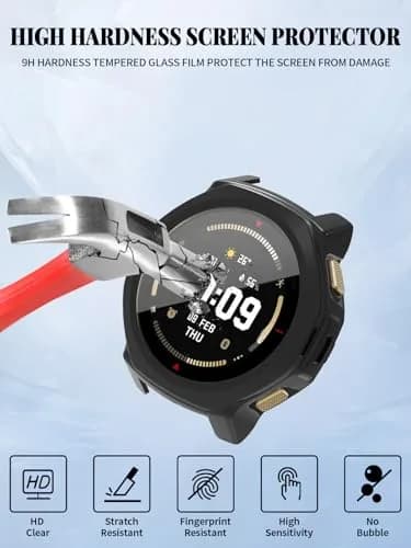 FJIASTB Black Case for Amazfit T-Rex 3 Pro 44mm Smart Watch | Rugged PC Cover with Built-in Screen Protector thumbnail 3