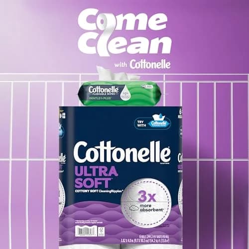 Cottonelle GentlePlus Flushable Wipes 672 Count (16 Packs, 42 Wipes per Pack) | Septic-Safe & Gentle for All Skin Types thumbnail 7