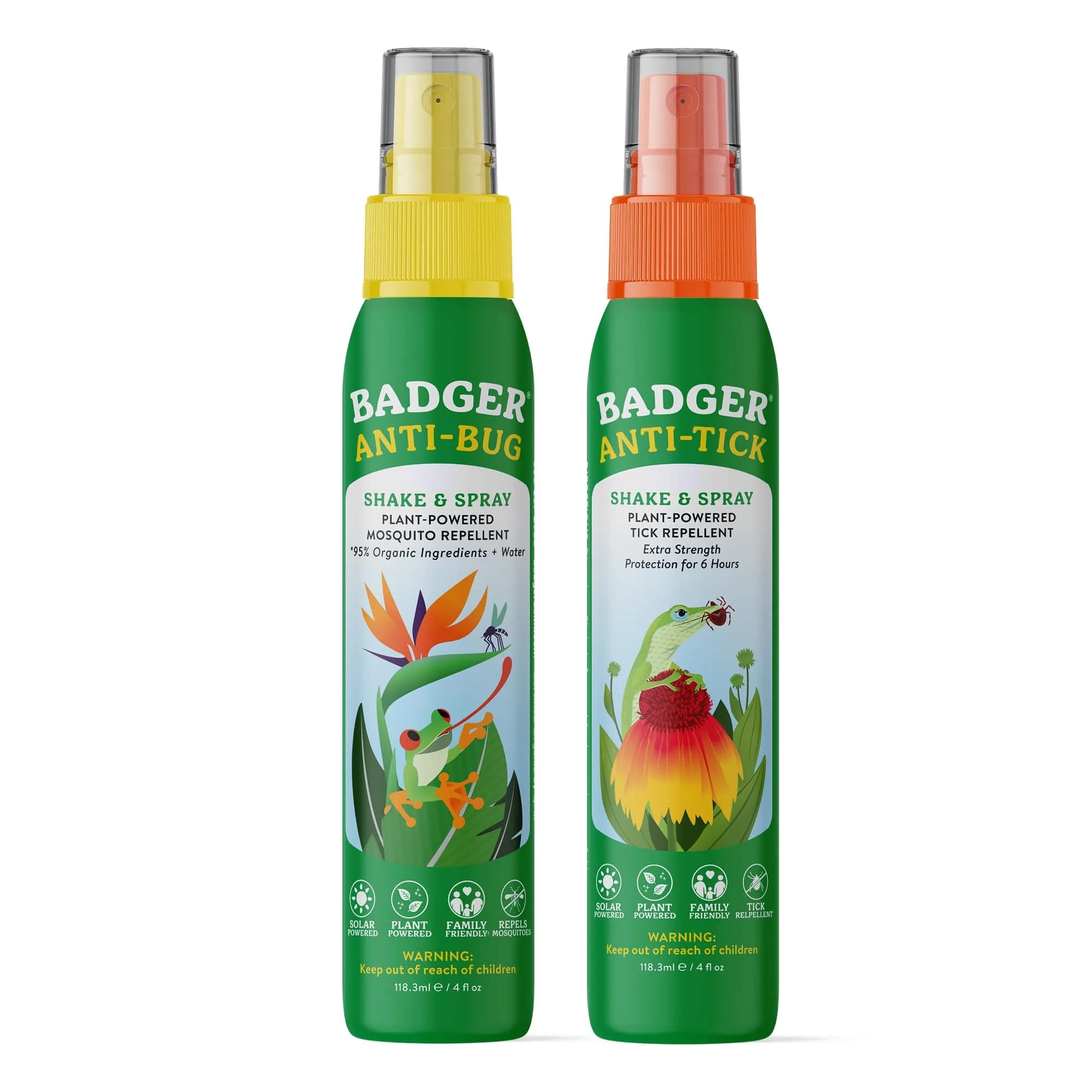 Badger Bug Spray & Tick Spray Combo Pack 237ml (8 fl oz) | Natural Essential Oils, DEET-Free Protection