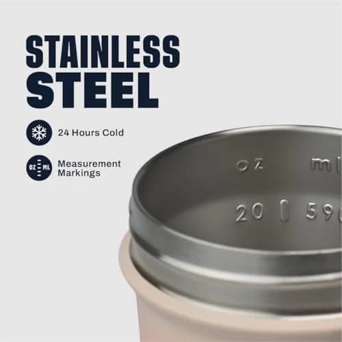 BlenderBottle Sport Sleek Stainless Steel Shaker Bottle 739ml (25 oz) | Insulated for 24 Hours thumbnail 3
