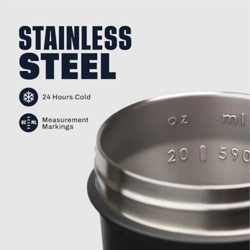 BlenderBottle Sport Sleek Stainless Steel Shaker Bottle 739ml (25 oz) | Insulated for 24 Hours thumbnail 3