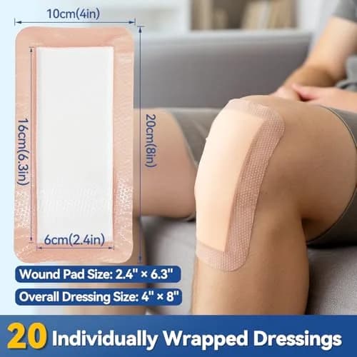 Dimora Silicone Super Absorbent Wound Dressing 4" x 8" (10cm x 20cm) | Medical Grade thumbnail 2