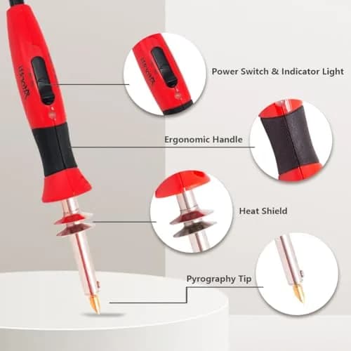 Afantti Wood Burning Pen Kit Leather Burner Tool | 26 Letter | 8 Stencil | Adjustable Temp thumbnail 2
