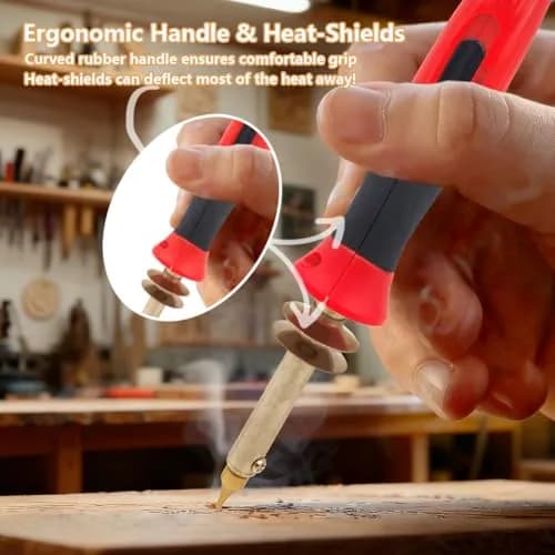 Afantti Wood Burning Pen Kit Leather Burner Tool | 26 Letter | 8 Stencil | Adjustable Temp thumbnail 3