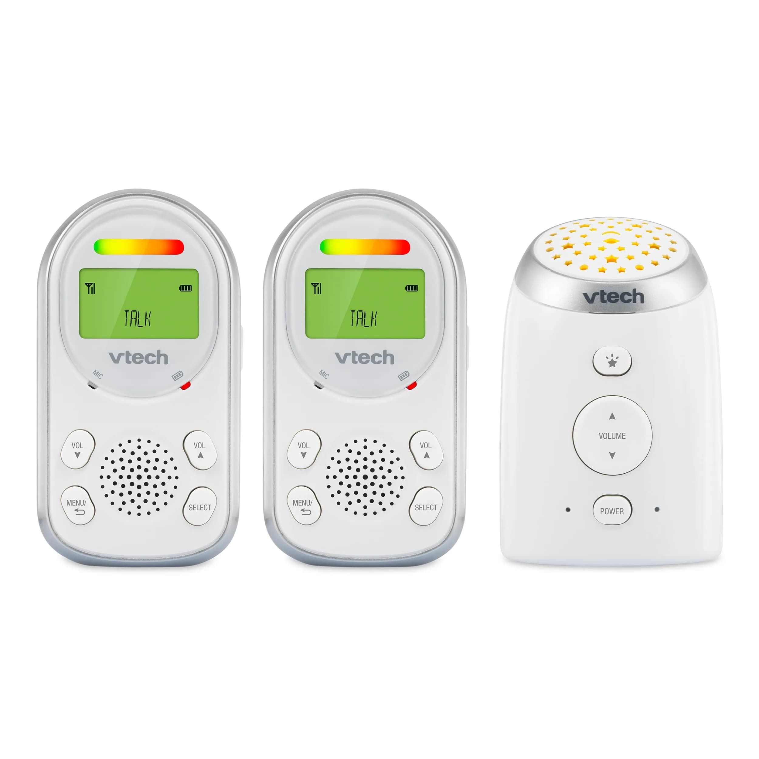 VTech Digital Audio Baby Monitor with 1,000 ft Range | Clear Sound & Night Light — 2 Parent Units (Projector）
