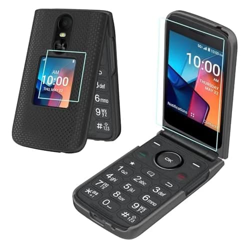 Aulzaju Black 5G Cellular Phone Case for TCL Flip 4 | Full Body Protection with Screen Protector thumbnail 1