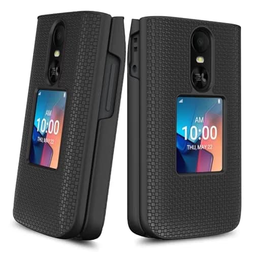 Aulzaju Black 5G Cellular Phone Case for TCL Flip 4 | Full Body Protection with Screen Protector thumbnail 2