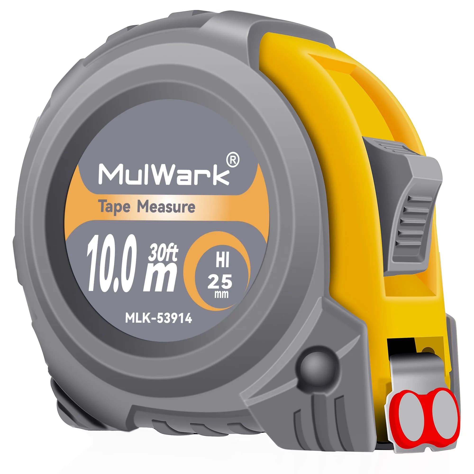 MulWark 30ft (9.14m) Retractable Metal Tape Measure | Professional Grade with Magnetic Hook & Dual Markings