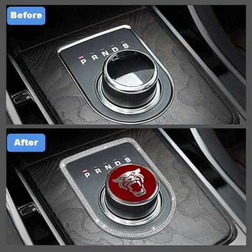 MAXDOOL Gear Shift Knob Cover for Jaguar XF XE XJ F-Pace - Style B Red | Interior Trim Accessory thumbnail 4