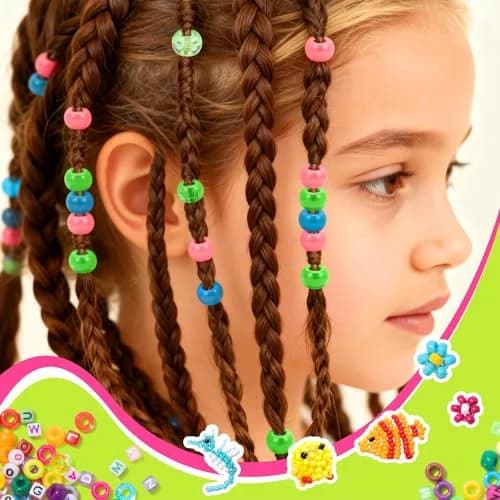Simetufy 10000Pcs Pony Beads Bulk 6x9mm | 56 Colors, 2.27kg (5.74lb) Barrel Plastic Kandi Beads Kit for Crafts Bracelet Making thumbnail 4