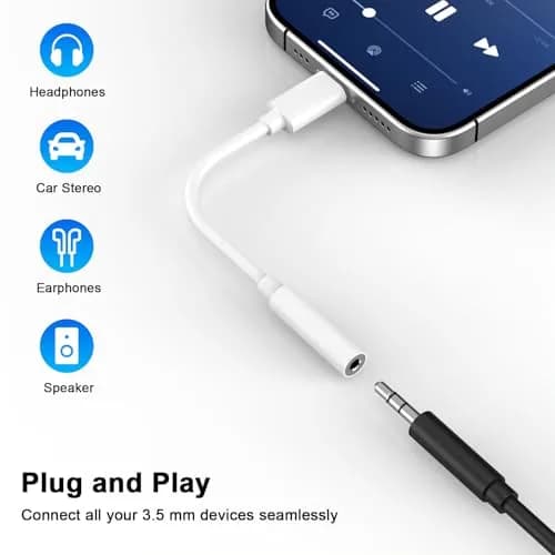 DESOFICON Apple MFi Certified Lightning to 3.5mm Headphone Jack Adapter 5 Pack (2cm) thumbnail 7