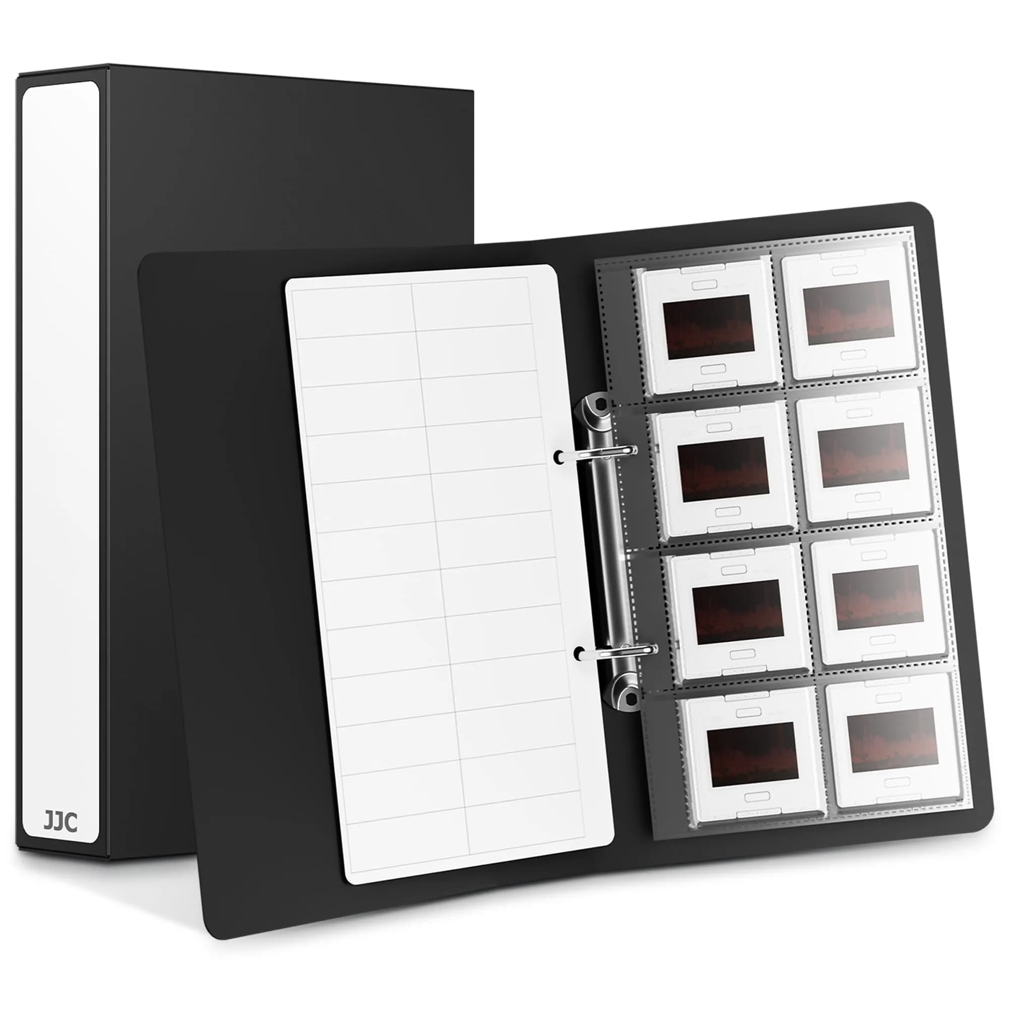 JJC Archival 35mm Slide Film Mounts Storage Album Case Organizer for 96 Slides | Protects from Light and Dust