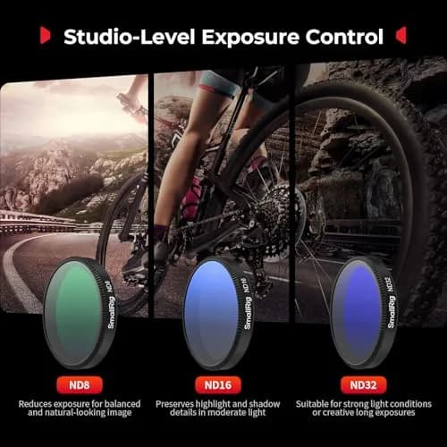 SmallRig ND Filter Kit for DJI Osmo Action 6, CPL ND8 ND16 ND32 Filters & Lens Cover | 43.86mm HD Optical Glass thumbnail 3