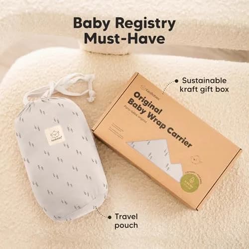 KeaBabies Original Baby Wrap Carrier (Pines) — 0.5 kg (1.1 lb) | Ergonomic, IHDI Certified, Breathable Fabric for Newborns to Toddlers thumbnail 9