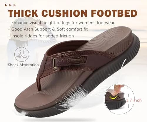 KuaiLu Womens Orthopedic Flip Flops Flat Toe Post Sandals with Arch Support | Cloud Comfort & Support thumbnail 4