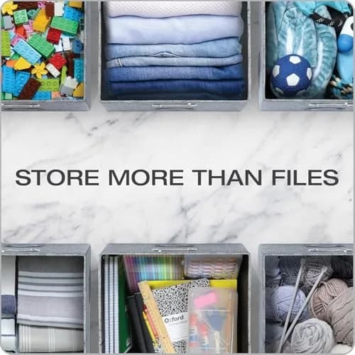 Pendaflex File Organizer Box with Lid, Hanging File Storage Box 2-Pack 34L (16" x 13" x 10") | Sturdy Linen Fabric for Office & Home thumbnail 7