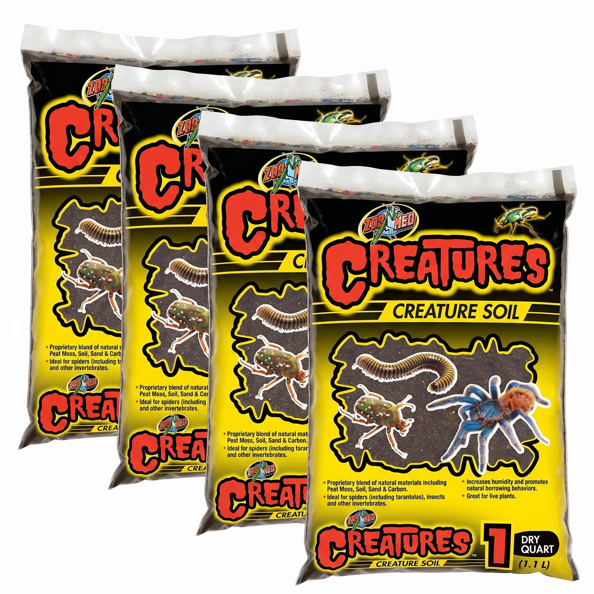Zoo Med Creatures Creature Soil Bag 1 Quart (Pack of 4) | Natural Substrate for Invertebrates & Live Plants - main product image