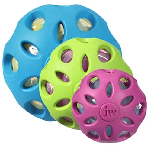 JW Petmate Crackle Heads Crackle Ball Crunchy Noise Chew Toy for Dogs Assorted Colors, Medium 3' Diameter | Durable & Safe Chew Toy thumbnail 7