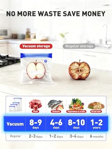 ZABINS Reusable Vacuum Sealer Bags L-Size (30 Pcs, 25.5cm x 33.5cm) | BPA-Free Food Storage for Sous Vide & Freezer thumbnail 3