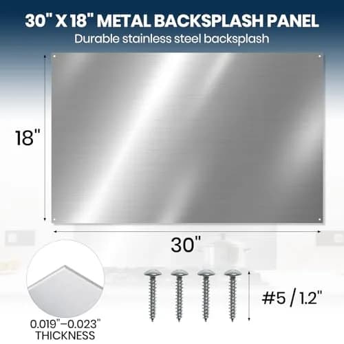 CALPALMY 30" x 18" Stainless Steel Stove Backsplash Panel | Protects Kitchen Walls from Grease & Heat thumbnail 2